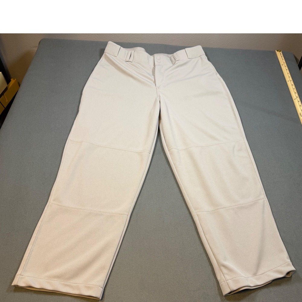 Champro Mens Grey Baseball Pants Adult XL Straight Leg Double Knee BP11